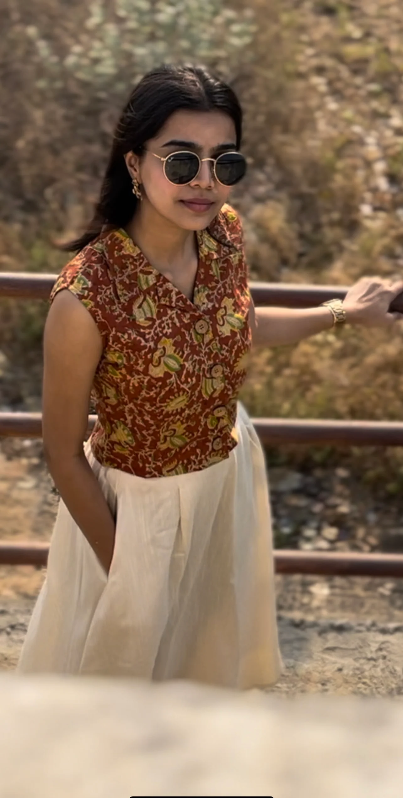 Crop Top -  Red (Handblock) - Image 6