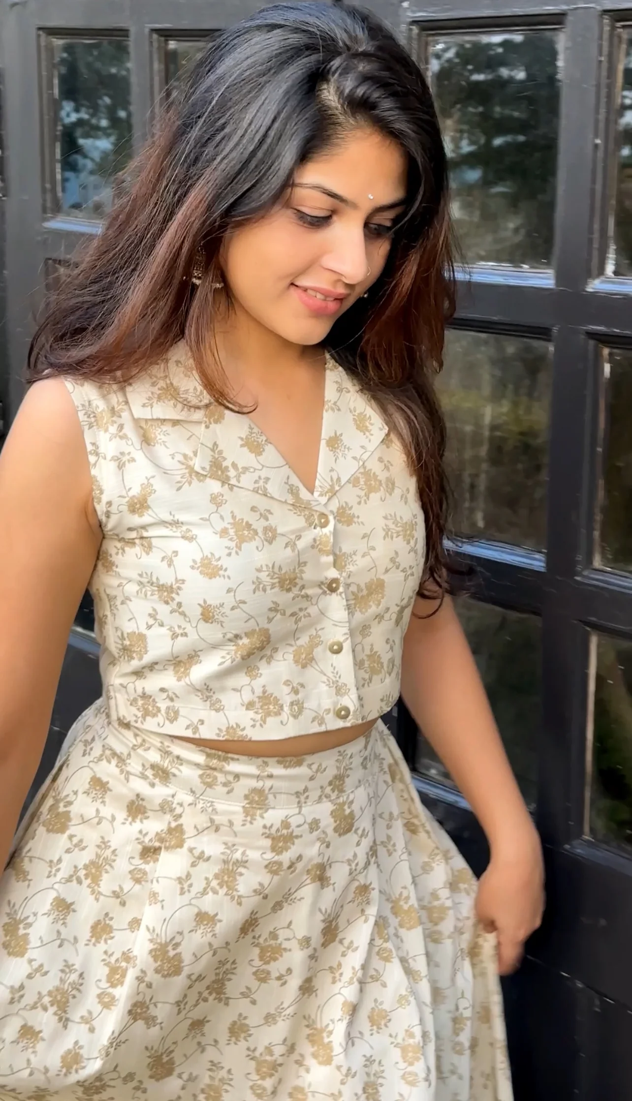 Offwhite Printed Skirt Co-Ords - Image 6