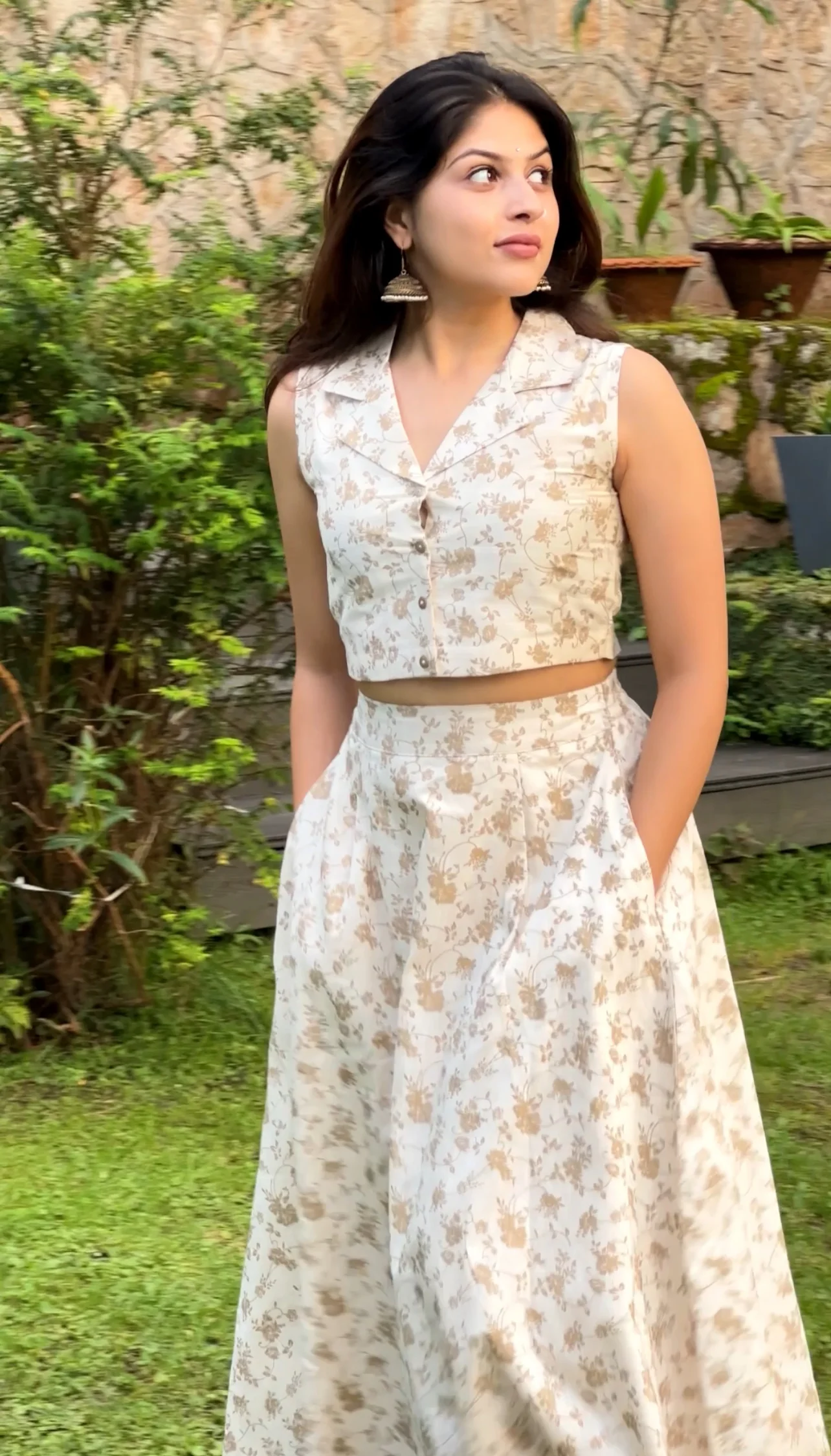 Offwhite Printed Skirt Co-Ords - Image 7