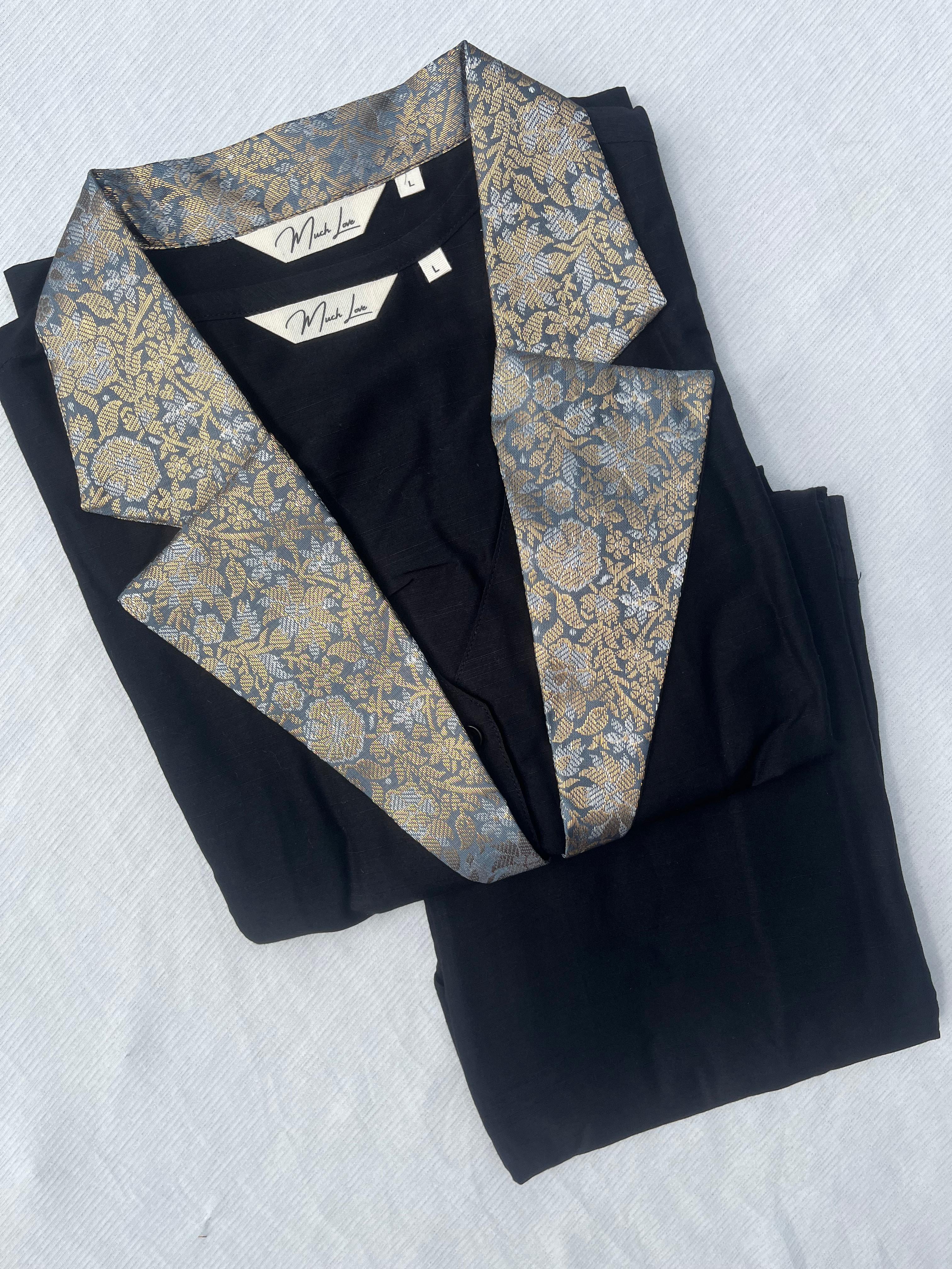 Brocade Silk 3Pc Suit - 2 Colors - Image 3