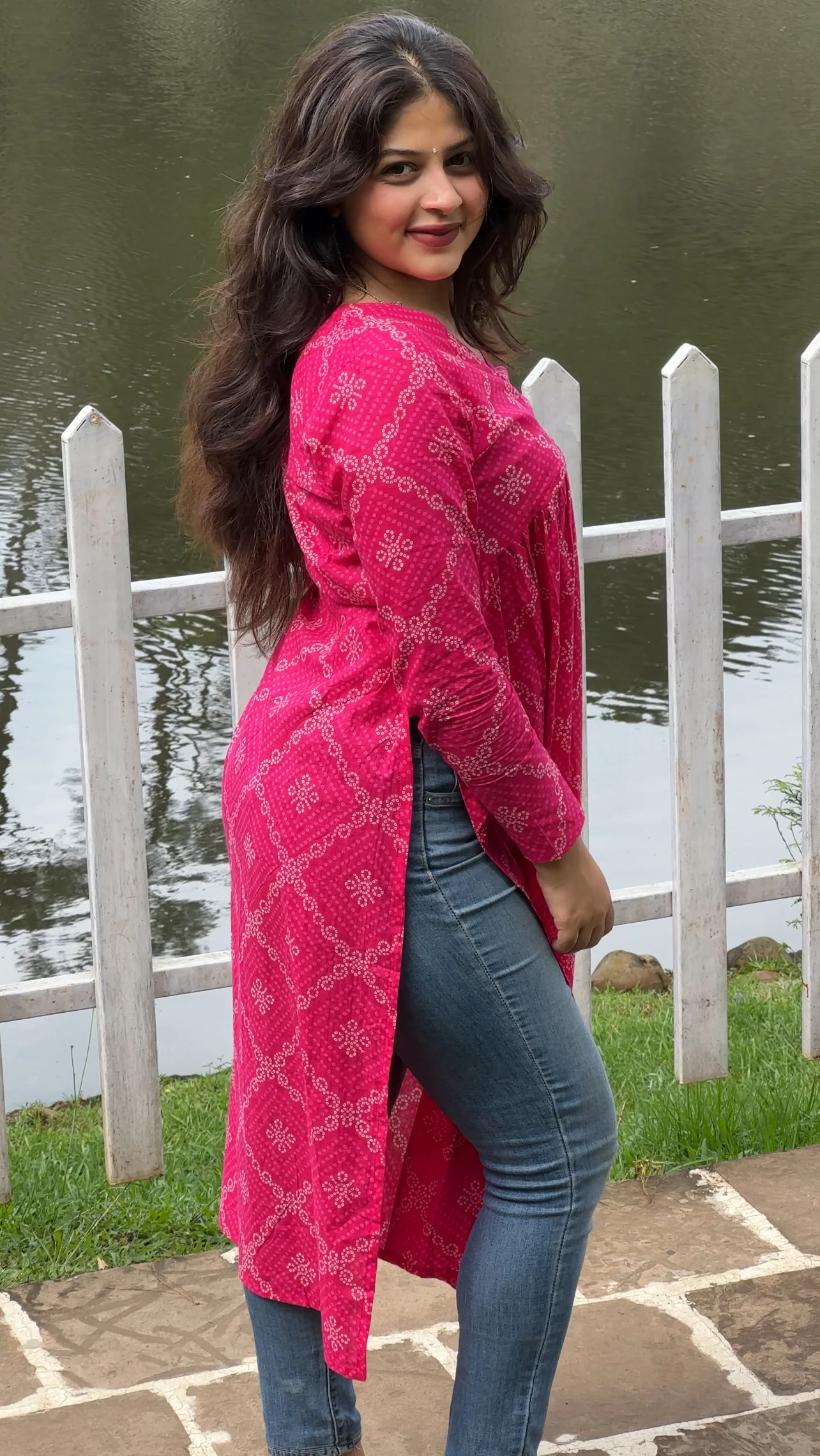 Bandhni High Slit Kurti - Image 3