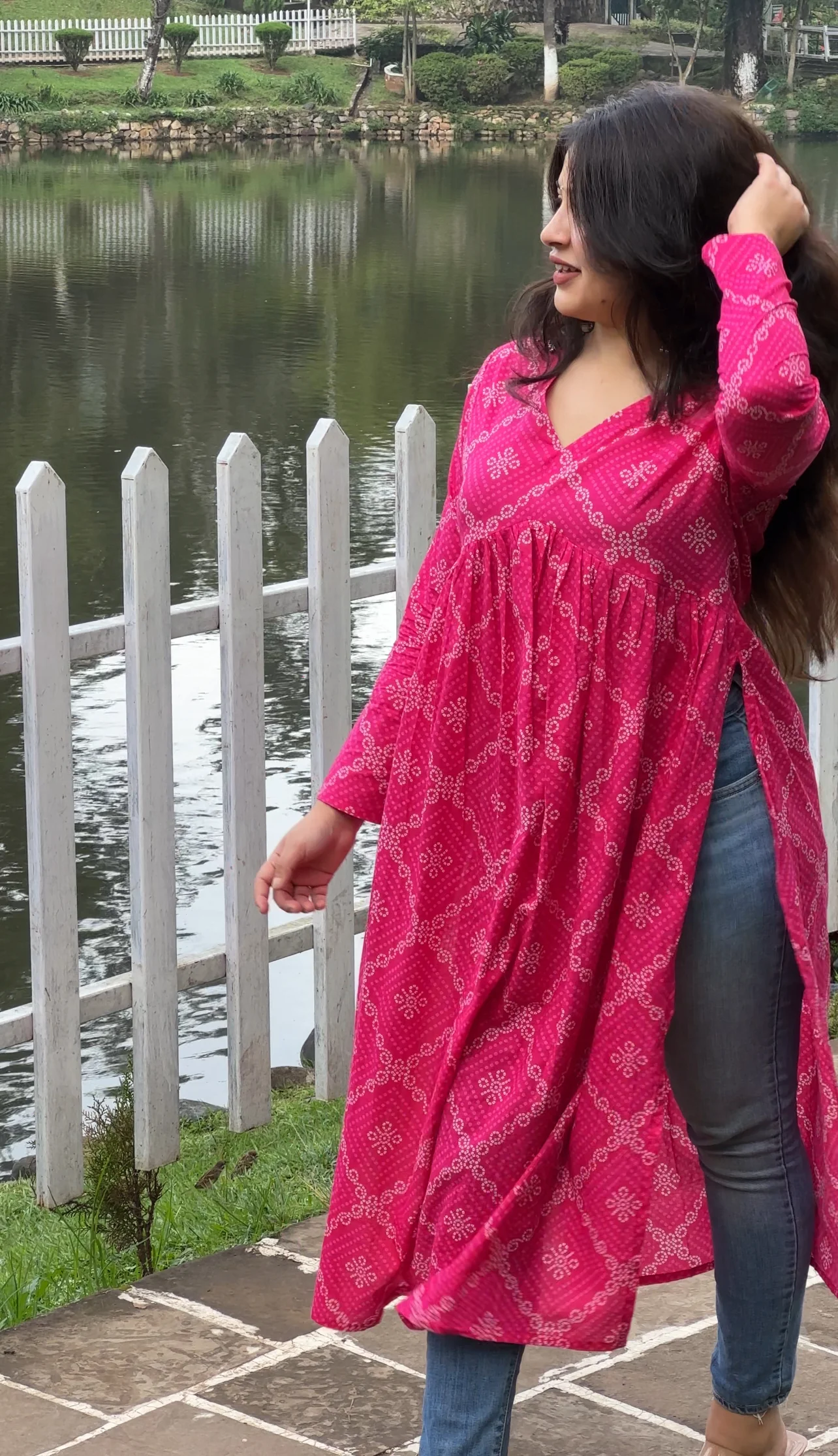 Bandhni High Slit Kurti - Image 5