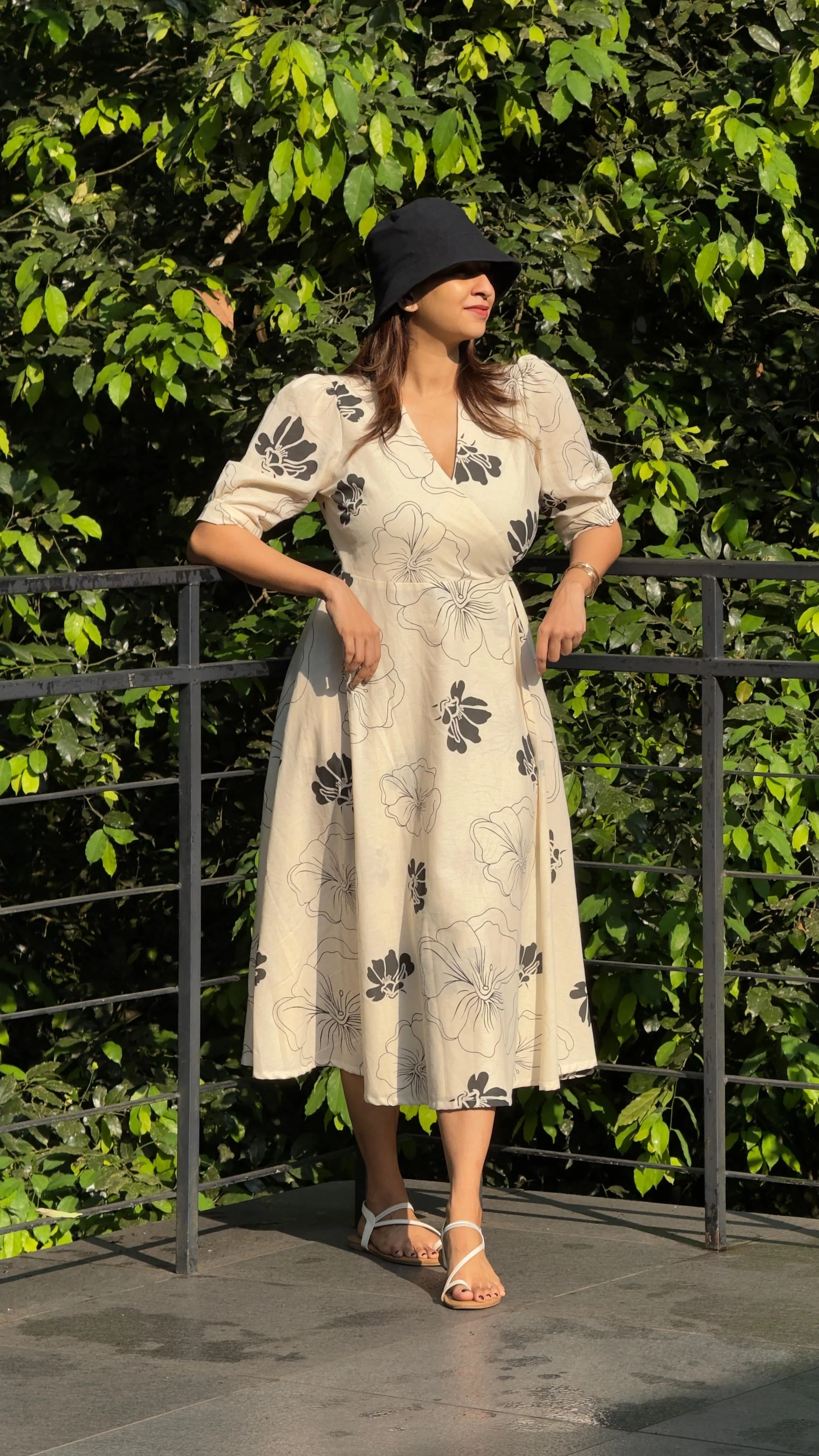 Cotton linen Wrap dress - 3 Prints - Image 28