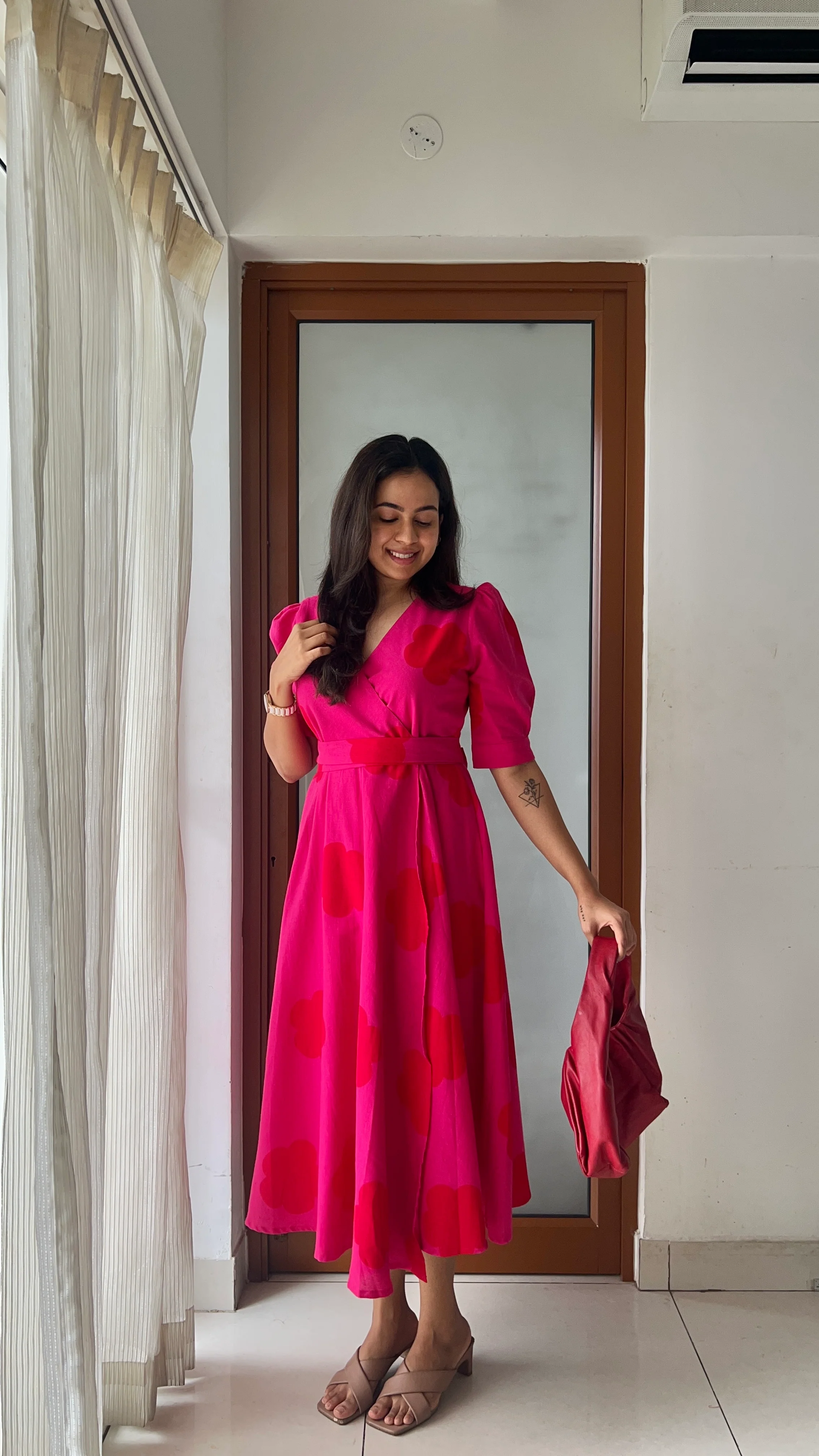 Cotton linen Wrap dress - 3 Prints - Image 7